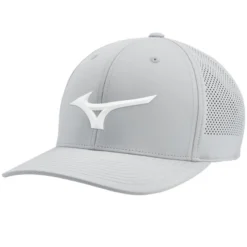 Mizuno Tour Vent Snapback Hat -Pum Golf Club Shop 2024 mizuno tour vent snapback hat grey white front itempicture