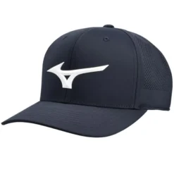 Mizuno Tour Vent Snapback Hat -Pum Golf Club Shop 2024 mizuno tour vent snapback hat navy white front itempicture