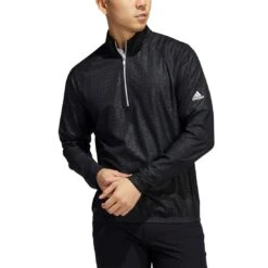 Adidas 2022 Deboss Quarter Zip Pullover 7 Adidas 2022 Deboss Quarter Zip Pullover -Pum Golf Club Shop adidas 2022 deboss quarter zip pullover black back itempicture