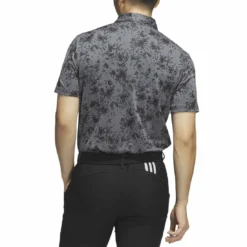 Adidas Burst Jacquard Polo -Pum Golf Club Shop adidas 2023 burst jacquard polo black back itempicture