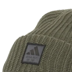 Adidas Double Cuff Novelty Beanie -Pum Golf Club Shop adidas 2023 double cuff novelty beanie olive strata detail itempicture