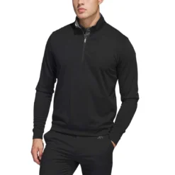 Adidas Elevated Quarter Zip Pullover -Pum Golf Club Shop adidas 2023 elevated quarter zip pullover black itempicture