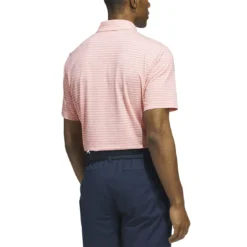 Adidas 2023 Go-To Stripe Polo -Pum Golf Club Shop adidas 2023 go to stripe polo coral fusion back itempicture