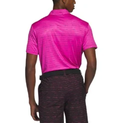 Adidas Stripe Zipper Polo -Pum Golf Club Shop adidas 2023 stripe zipper polo lucid fuchsia back itempicture