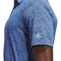 Adidas Textured Jacquard Polo 14 Adidas Textured Jacquard Polo -Pum Golf Club Shop adidas 2023 textured jacquard polo blue fusion detail1 itempicture