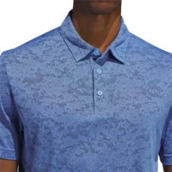 Adidas Textured Jacquard Polo 16 Adidas Textured Jacquard Polo -Pum Golf Club Shop adidas 2023 textured jacquard polo blue fusion detail3 itempicture