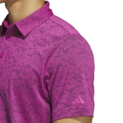 Adidas 23 Textured Jacquard Polo -Pum Golf Club Shop adidas 2023 textured jacquard polo lucid fuchsia detail itempicture