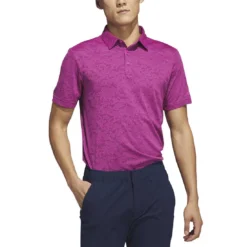 Adidas 23 Textured Jacquard Polo -Pum Golf Club Shop adidas 2023 textured jacquard polo lucid fuchsia front itempicture