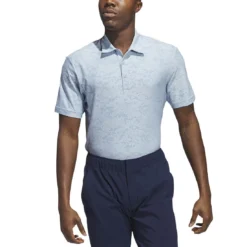 Adidas Textured Jacquard Polo 17 Adidas Textured Jacquard Polo -Pum Golf Club Shop adidas 2023 textured jacquard polo wonder blue front itempicture