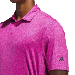 Adidas 2023 Ultimate365 Allover Print Polo -Pum Golf Club Shop adidas 2023 ultimate365 allover print polo lucid fuchsia detail2 itempicture