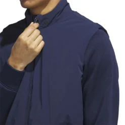 Adidas Ultimate365 Tour Frostguard Padded Jacket -Pum Golf Club Shop adidas 2023 ultimate365 tour frostguard padded jacket collegiate navy detail front itempicture