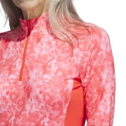 Adidas Women's Essentials Long Sleeve Printed Mock Polo 12 Adidas Women's Essentials Long Sleeve Printed Mock Polo -Pum Golf Club Shop adidas 2023 womens essentials long sleeve printed mock polo bight red detail1 itempicture