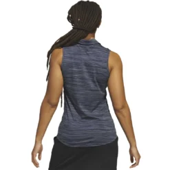 Adidas 2023 Women's Spacedye Sleeveless Polo -Pum Golf Club Shop adidas 23 womens spacedye sleeveless polo collegiate navy back itempicture
