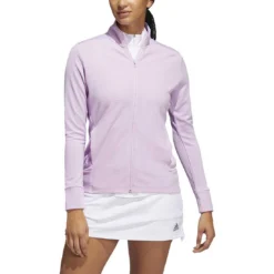 Adidas Women's Textured Full Zip Jacket -Pum Golf Club Shop adidas fw22 womens textured full zip jacket bliss lilac itempicture