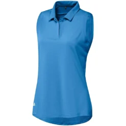 Adidas FW22 Women's Textured Sleeveless Polo -Pum Golf Club Shop adidas fw22 womens textured sleeveless polo pulse blue front itempicture
