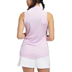 Adidas Women's Ultimate365 Herringbone Stripe Sleeveless Polo -Pum Golf Club Shop adidas fw22 womens ultimate365 herringbone stripe polo quiet crimson back itempicture