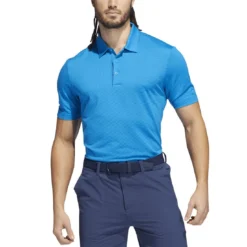 Adidas Ottoman Stripe Polo -Pum Golf Club Shop adidas ottoman stripe polo blue rush semi mint rush model front itempicture