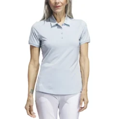 Adidas 2021 Women's Ultimate365 Solid Polo -Pum Golf Club Shop adidas s21 womens ultimate365 solid short sleeve polo wonder blue model itempicture