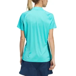 Adidas Women's Short Sleeve Mock Neck Polo -Pum Golf Club Shop adidas ss22 womens short sleeve mock neck polo semi mint rush back itempicture