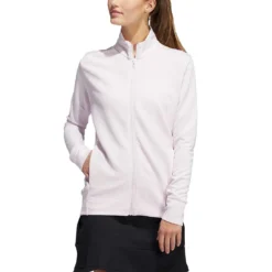 Adidas Women's Textured Full Zip Jacket -Pum Golf Club Shop adidas ss22 womens textured full zip jacket almost pink itempicture