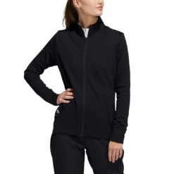 Adidas Women's Textured Full Zip Jacket -Pum Golf Club Shop adidas ss22 womens textured full zip jacket black itempicture
