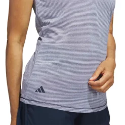 Adidas Women's Two Color Ottoman Sleeveless Polo 16 Adidas Women's Two Color Ottoman Sleeveless Polo -Pum Golf Club Shop adidas ss23 w two color ottoman sleeveless polo collegiate navy detal itempicture