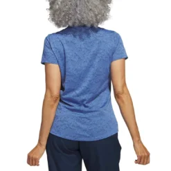 Adidas Women's Jacquard Polo -Pum Golf Club Shop adidas ss23 womens jacquard polo blue fusion back itempicture