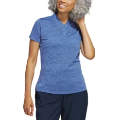 Adidas Women's Jacquard Polo -Pum Golf Club Shop adidas ss23 womens jacquard polo blue fusion itempicture