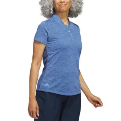 Adidas Women's Jacquard Polo -Pum Golf Club Shop adidas ss23 womens jacquard polo blue fusion side itempicture