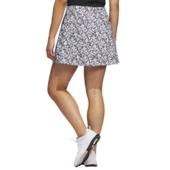 Adidas Women's Printed 16 Inch Skort -Pum Golf Club Shop adidas ss23 womens printed 16 inch skort black white back itempicture