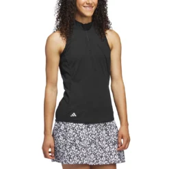 Adidas Women's Racerback Polo -Pum Golf Club Shop adidas ss23 womens racerback polo black side itempicture