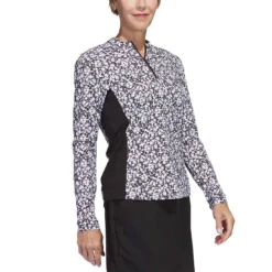 Adidas Women's Ultimate365 Print Pullover 13 Adidas Women's Ultimate365 Print Pullover -Pum Golf Club Shop adidas ss23 womens ultimate365 print pullover black white side itempicture