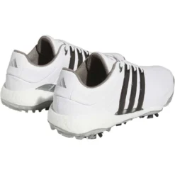 Adidas Tour360 22 Boost Golf Shoes White/Black/Silver 10 Adidas Tour360 22 Boost Golf Shoes White/Black/Silver -Pum Golf Club Shop adidas tour360 boost 22 golf shoes white black silver back itempicture
