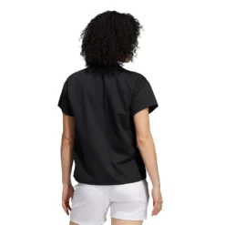 Adidas FW21 Women's 3-Stripe Polo -Pum Golf Club Shop adidas womens fw21 3 stripe polo black back itempicture