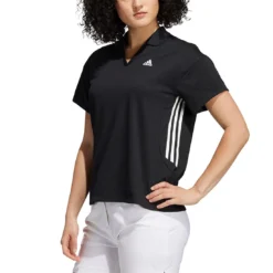 Adidas FW21 Women's 3-Stripe Polo -Pum Golf Club Shop adidas womens fw21 3 stripe polo black itempicture
