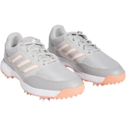 Adidas Women's Tech Response 3.0 Golf Shoes Grey Two/White/Coral Fusion -Pum Golf Club Shop adidas womens tech response 3 golf shoes grey two white coral fusion front itempicture