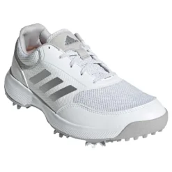 Adidas Women's Tech Response Golf Shoes White/Silver/Grey Two -Pum Golf Club Shop adidas womens tech response golf shoes white silver grey two front