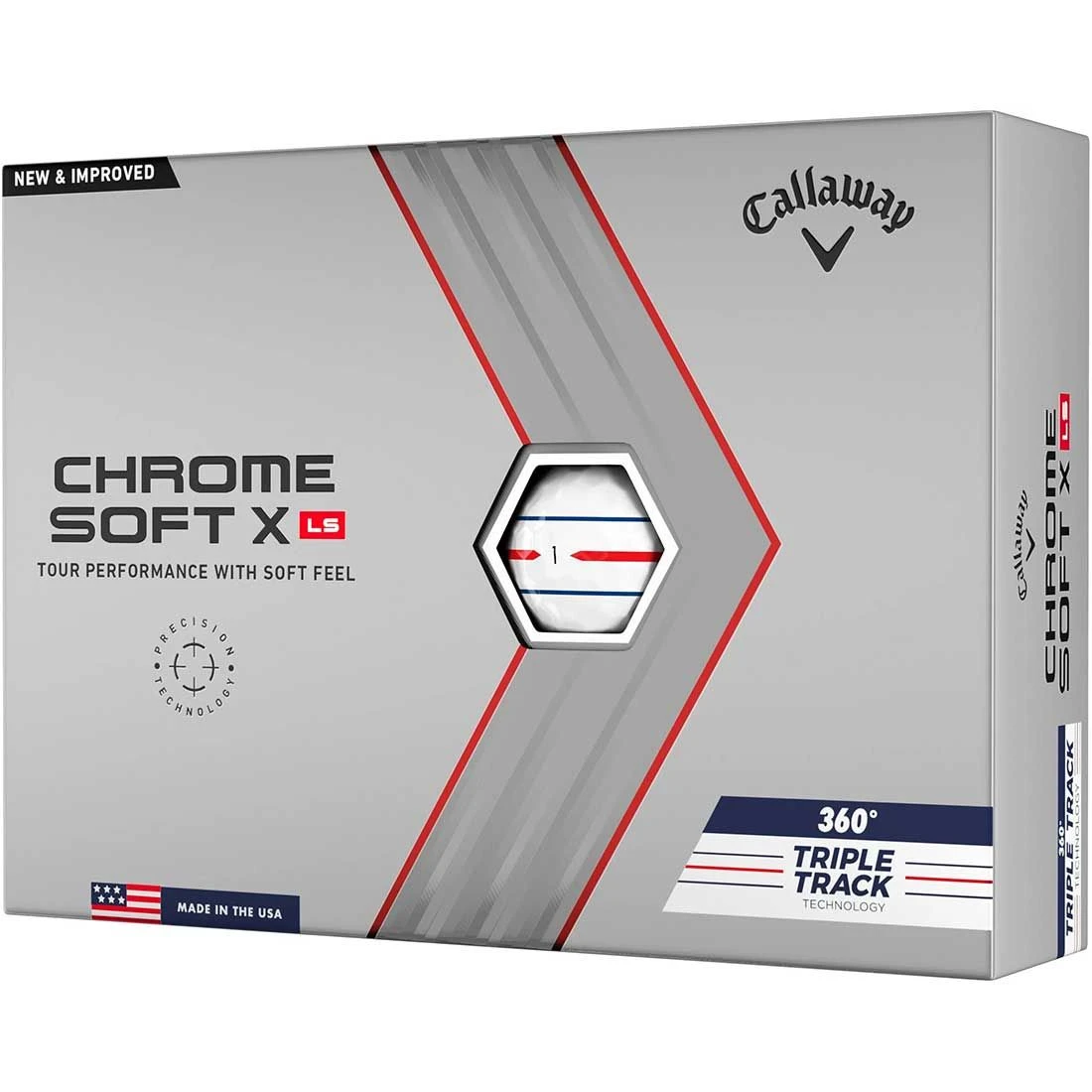 Callaway Chrome Soft X LS 360 Triple Track White Golf Balls 1 Callaway Chrome Soft X LS 360 Triple Track White Golf Balls