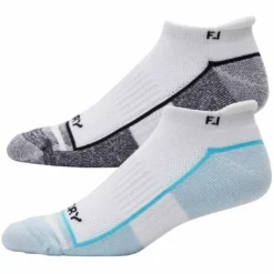 FootJoy ProDry Roll Tab Socks (2 Pairs) -Pum Golf Club Shop footjoy 2024 prodry roll tab socks 2 pack white light blue itempicture