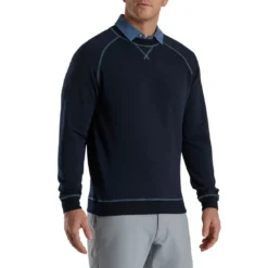 FootJoy French Terry Crewneck -Pum Golf Club Shop footjoy french terry crewneck navy front itempicture