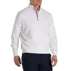 FootJoy Half Zip Pullover -Pum Golf Club Shop footjoy half zip pullvoer white front 2 itempicture