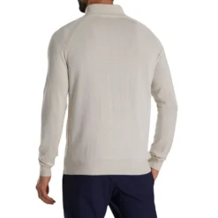 FootJoy Half-Zip Sweater -Pum Golf Club Shop footjoy half zip sweater oatmeal back itempicture
