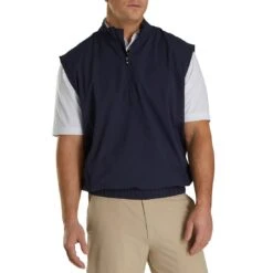Pum Golf Club Shop -Pum Golf Club Shop footjoy half zip windshirt vest navy front itempicture