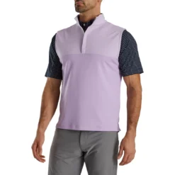 FootJoy Heather Yoke Half Zip Vest -Pum Golf Club Shop footjoy heather yoke half zip vest lavender front itempicture