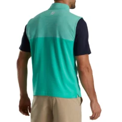 FootJoy Heather Yoke Half Zip Vest -Pum Golf Club Shop footjoy heather yoke half zip vest sea green back itempicture