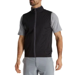 FootJoy HydroKnit Vest -Pum Golf Club Shop footjoy hydroknit vest black charcoal front itempicture