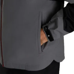 FootJoy HydroLite X Rain Jacket -Pum Golf Club Shop footjoy hydrolite x rain jacket charcoal black detail itempicture