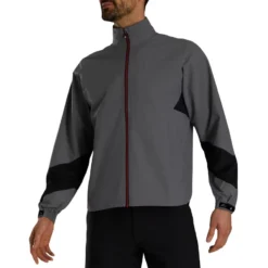 FootJoy HydroLite X Rain Jacket -Pum Golf Club Shop footjoy hydrolite x rain jacket charcoal black front itempicture