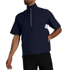 FootJoy HydroLite X Short Sleeve Rain Pullover -Pum Golf Club Shop footjoy hydrolite x short sleeve rain pullover navy grey itempicture
