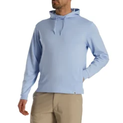 FootJoy Lightweight Hoodie -Pum Golf Club Shop footjoy lightweight hoodie heather sky front itempicture